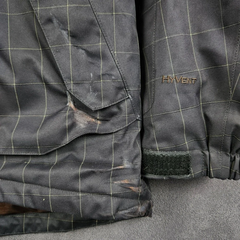 The North Face Cryptic‎ Jacket Mens Small Black Grid Pattern Insulated Snowboard